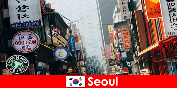 Séoul en Corée la ville passionnante des lumières et des publicités pour les touristes nocturnes
