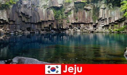 Voyage exotique sur de longues distances dans le magnifique paysage volcanique de Jeju en Corée du Sud