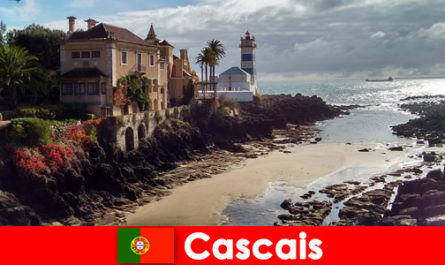 Tourisme photo enthousiaste dans la ville pittoresque de Cascais Portugal